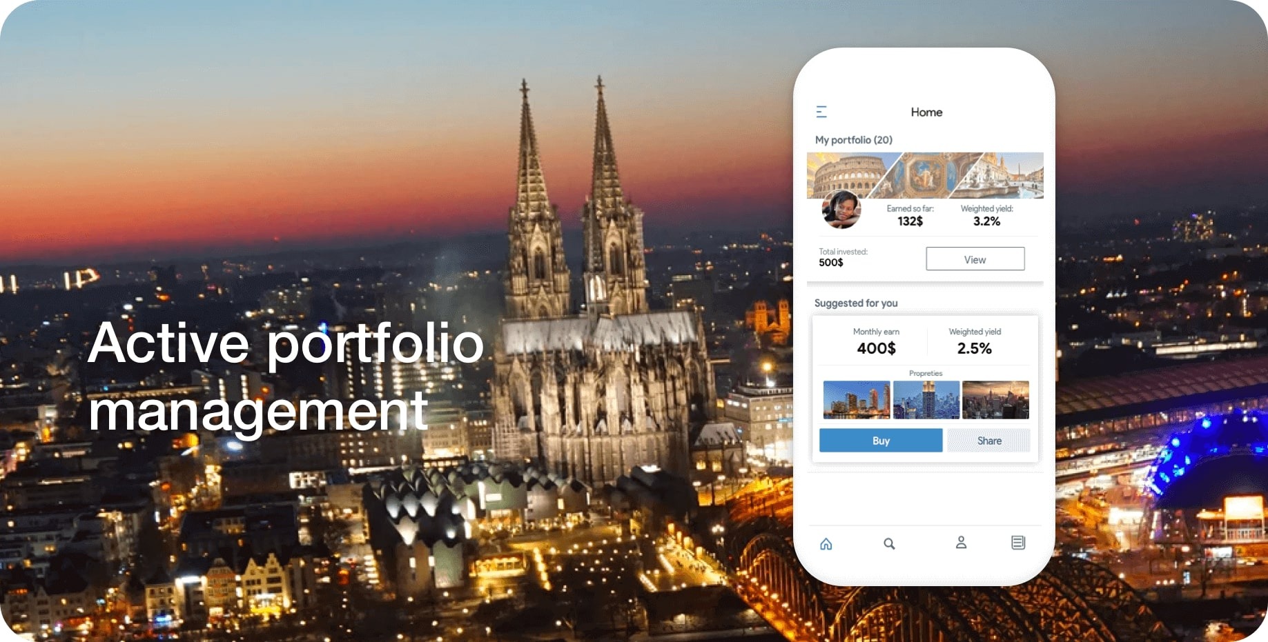 Nardo investment portfolio screen: Active portfolio management.