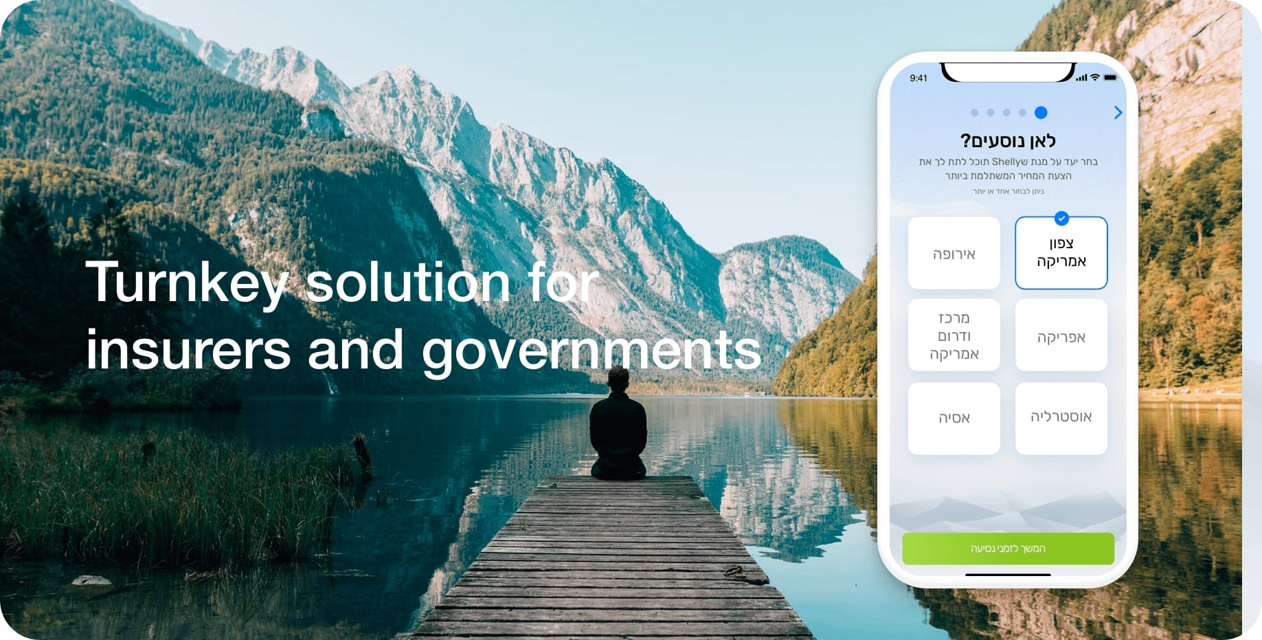 Shelly travel destination selection: Turnkey solution for insurers and governments.